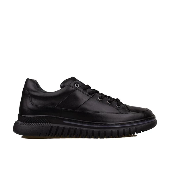 Slayka Siyah Charisma Leather Erkek Bağcıklı Casual Ayakkabı