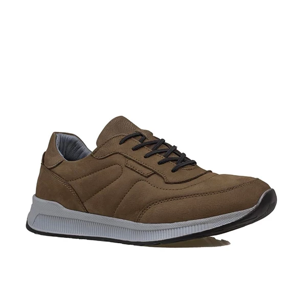 Slayka Haki Brand Nubuk Deri Comfort Casual Erkek Ayakkabı - Resim 2