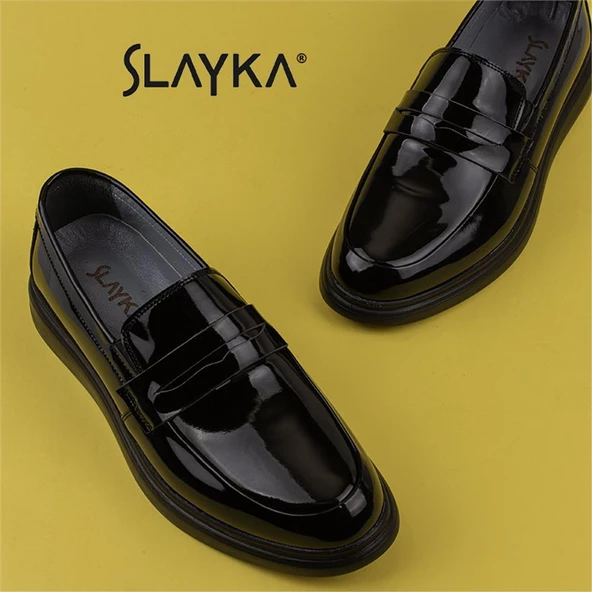 Slayka Siyah Rugan Erkek Gündelik Ayakkabı - 6