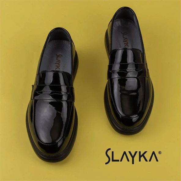 Slayka Siyah Rugan Erkek Gündelik Ayakkabı - 5
