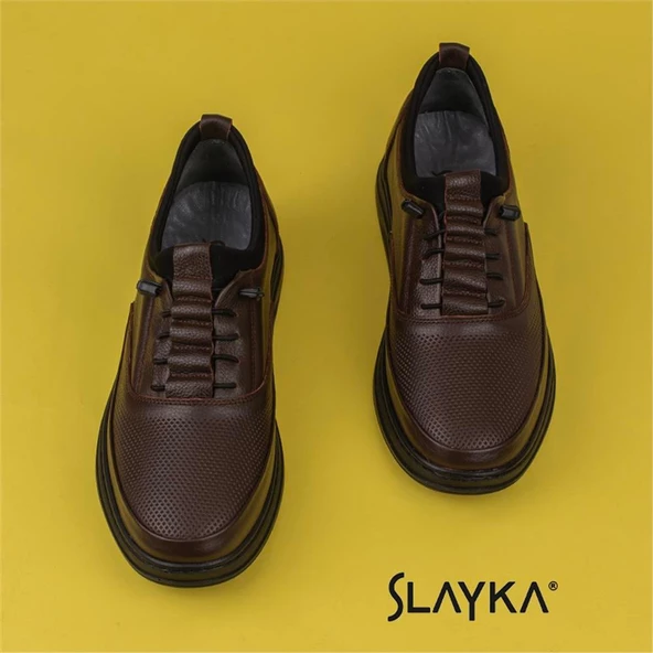 Slayka Kahverengi Lastikli Erkek Gündelik Ayakkabı - 4