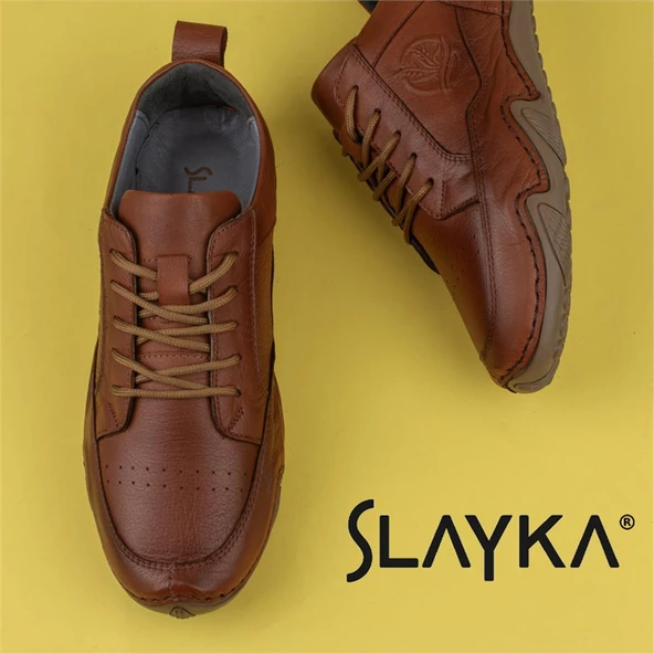 Slayka Taba Rollo Two Hakiki Deri Gündelik Ayakkabı - 7