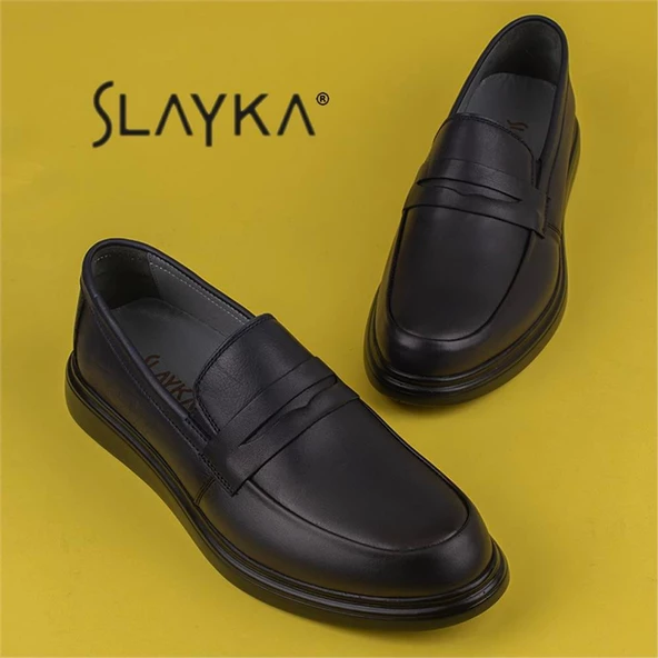 Slayka Lacivert Hakiki Deri Erkek Gündelik Ayakkabı - 5