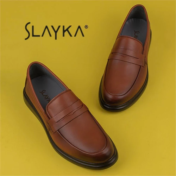 Slayka Taba Hakiki Deri Erkek Gündelik Ayakkabı - Resim 5