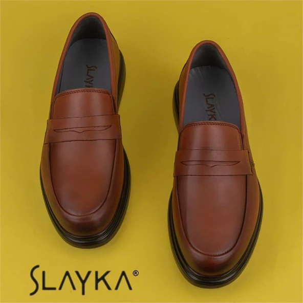 Slayka Taba Hakiki Deri Erkek Gündelik Ayakkabı - Resim 4