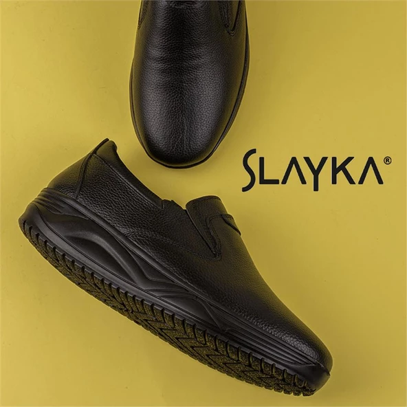 Slayka Siyah Hanni Erkek Dolgu Topuk Lastikli Comfort Ayakkabı - 6