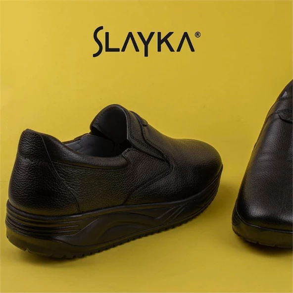 Slayka Siyah Hanni Erkek Dolgu Topuk Lastikli Comfort Ayakkabı - 7