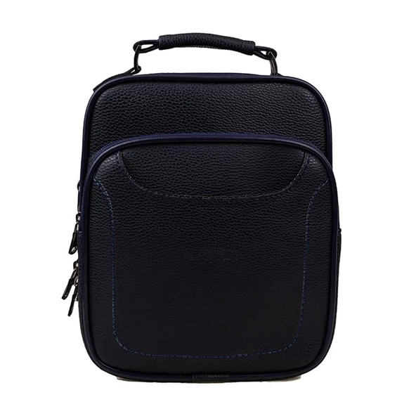 Slayka Lacivert Büyük Boy Deri Erkek El Çantası - 2