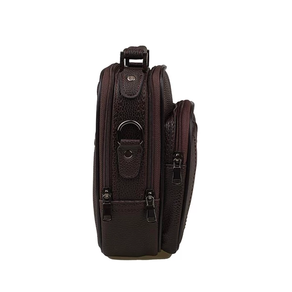 Slayka Kahverengi Orta Boy Deri Erkek El Çantası - Resim 3