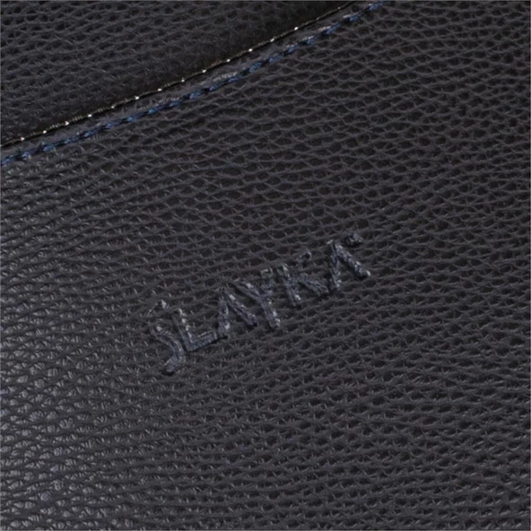 Slayka Lacivert Orta Boy Deri Erkek El Çantası - 6