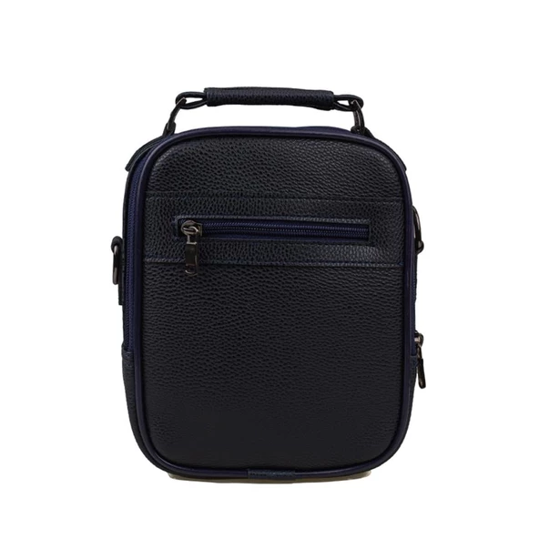 Slayka Lacivert Orta Boy Deri Erkek El Çantası - 4