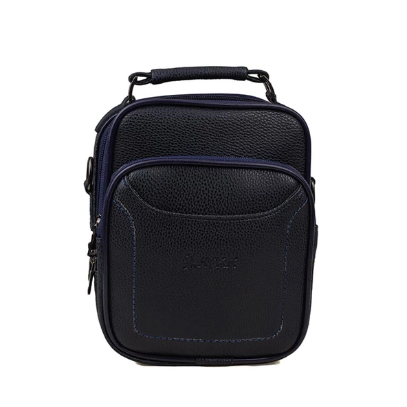 Slayka Lacivert Orta Boy Deri Erkek El Çantası - 2