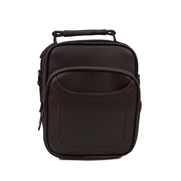 Slayka Kahverengi Orta Boy Deri Erkek El Çantası - Resim 2