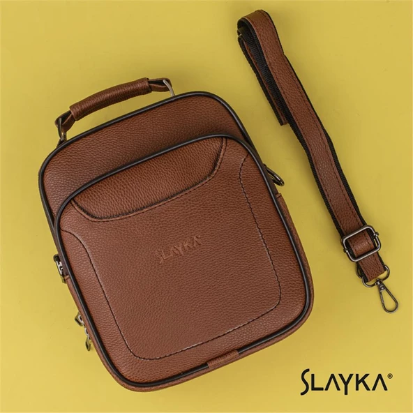 Slayka Taba Büyük Boy Deri Erkek El Çantası - 5