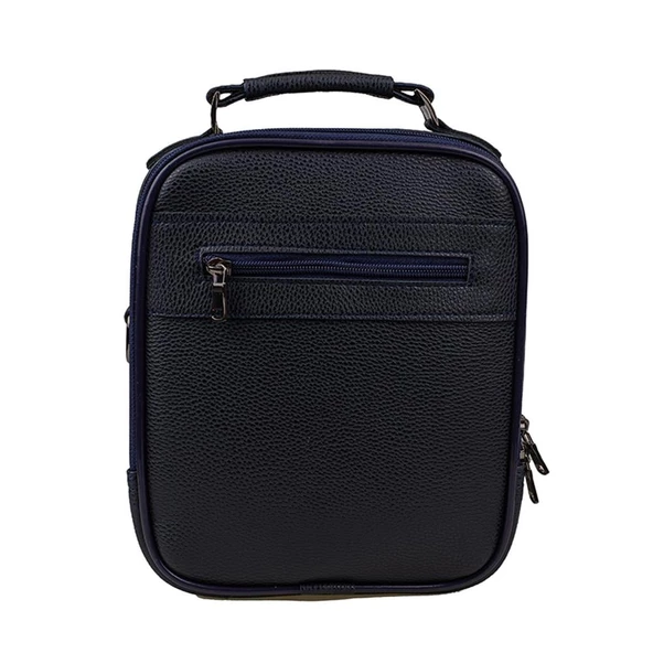 Slayka Lacivert Büyük Boy Deri Erkek El Çantası - 4