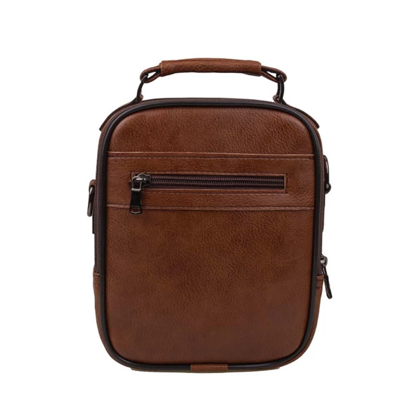 Slayka Taba Büyük Boy Hakiki Deri Erkek El ve Omuz Çantası - 4