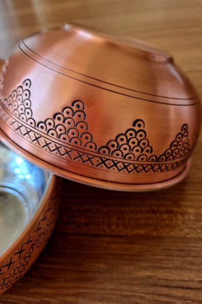 İşlemeli Bakır Çorba,Salata,Ayran Kasesi