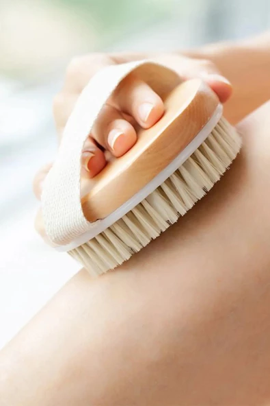 Organik Doğal At Kılı Selülit Fırçası Masaj Aleti Banyo Vucüt Fırça Peeling - 2
