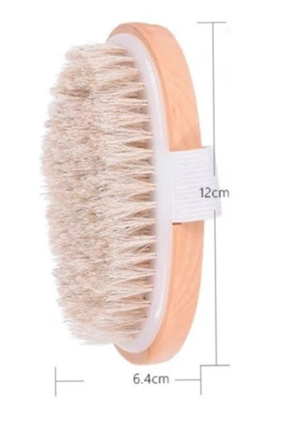 Organik Doğal At Kılı Selülit Fırçası Masaj Aleti Banyo Vucüt Fırça Peeling - 4