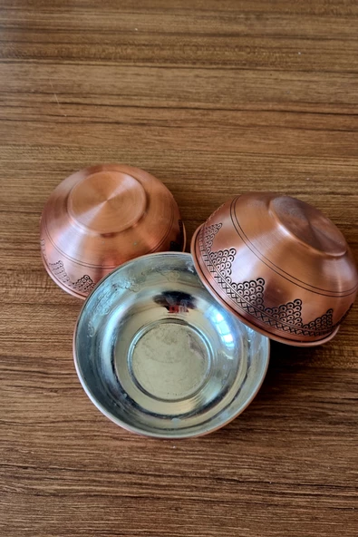 İşlemeli Bakır Çorba,Salata,Ayran Kasesi - 2