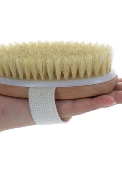 Organik Doğal At Kılı Selülit Fırçası Masaj Aleti Banyo Vucüt Fırça Peeling - 3