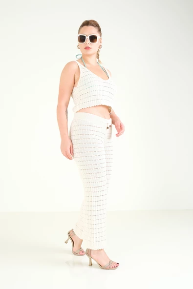 Kadın Pantolonlu İkili Takım Ekru - 8