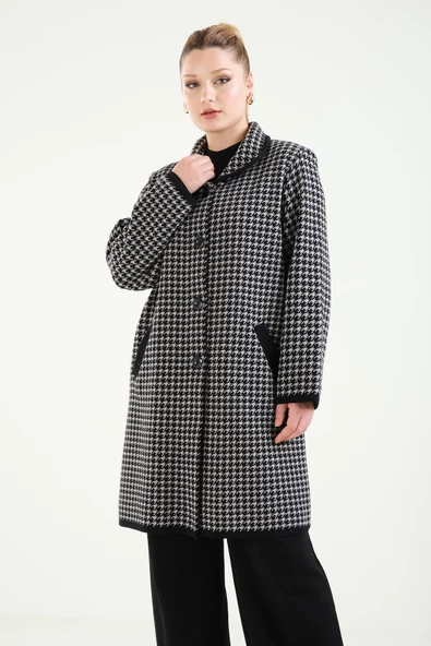 Kadın Çift Cepli Desenli Anne Hırkası Bej ürün görseli