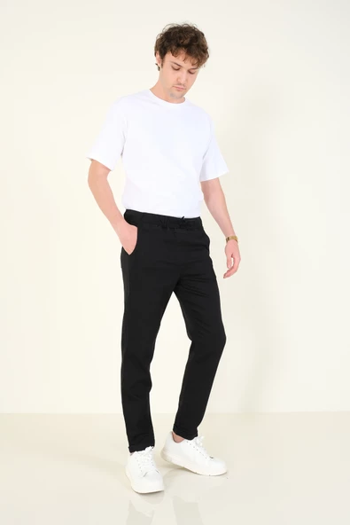Erkek Duble Paça Jogger Pantolon Siyah