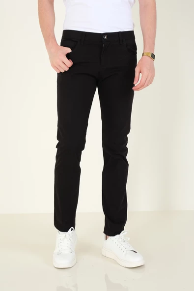 Erkek 5 Cep Kanvas Pantolon Siyah - 3