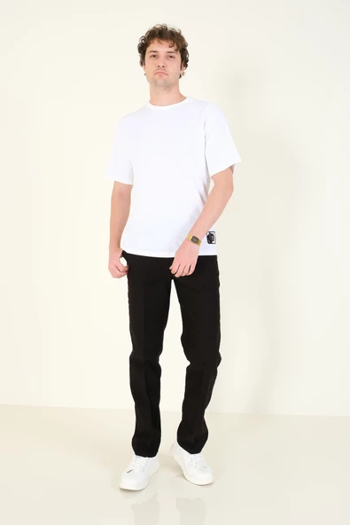 Erkek Yan Cep Pantolon Siyah - 2