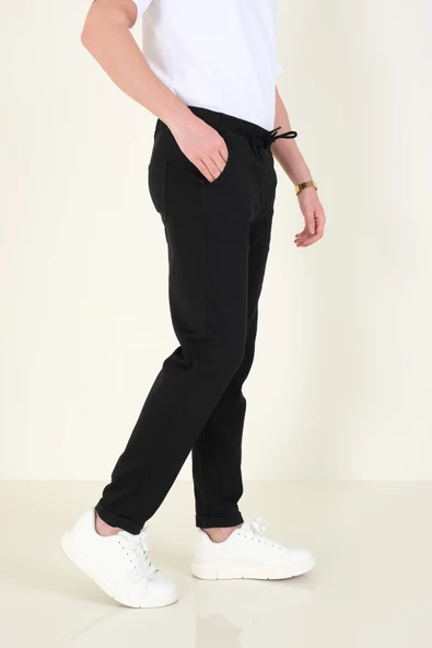 Erkek Duble Paça Jogger Pantolon Siyah - 5