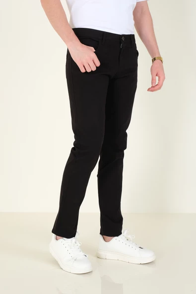 Erkek 5 Cep Kanvas Pantolon Siyah - 4