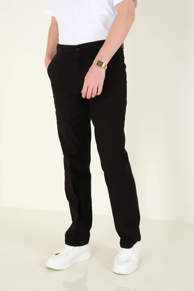 Erkek Yan Cep Pantolon Siyah - 5