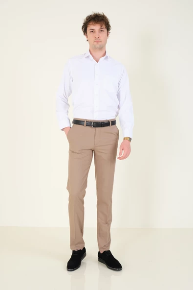 Erkek Tek Cep Klasik Kesim Gömlek Beyaz - 6