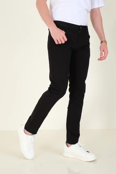 Erkek 5 Cep Kanvas Pantolon Siyah - 6