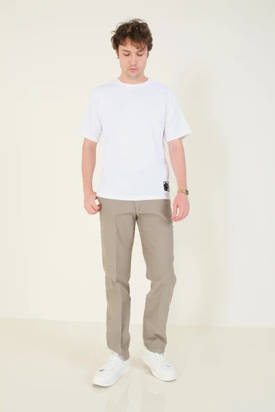Erkek Yan Cep Pantolon Bej - 2