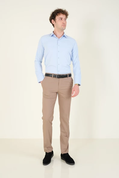 Erkek Slim Fit Gömlek Mavi - 5