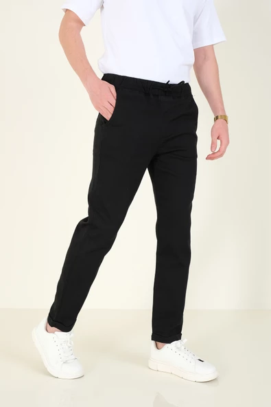 Erkek Duble Paça Jogger Pantolon Siyah - 3