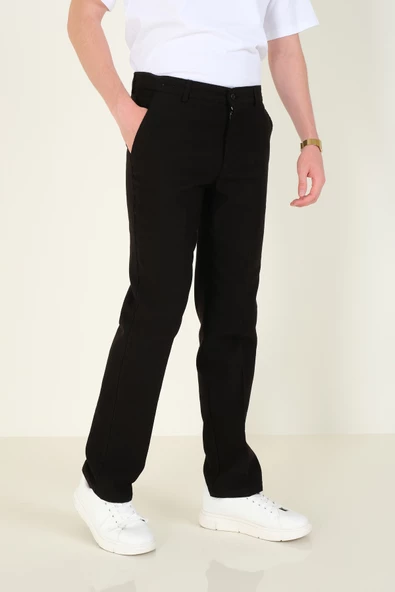 Erkek Yan Cep Pantolon Siyah - 4