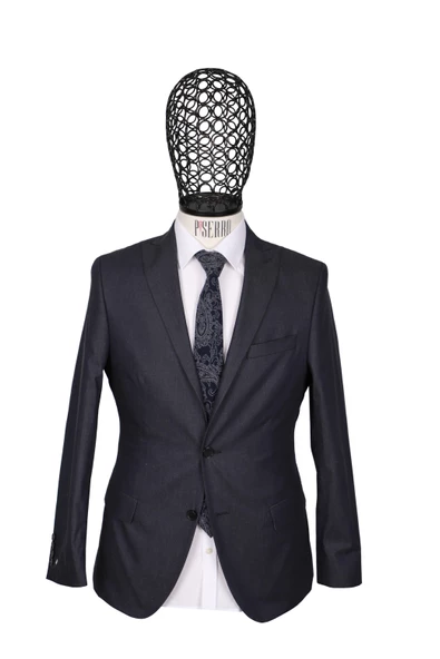 Slim Fit Pamuklu Gri Takım Elbise - 2