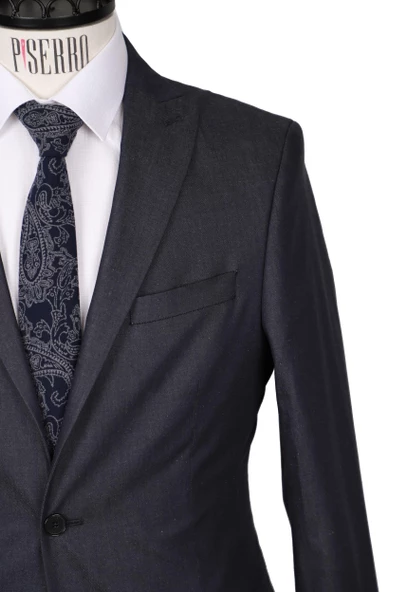 Slim Fit Pamuklu Gri Takım Elbise - 3
