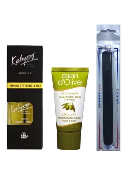 Kalyon Tırnak Eti Temizleyici + Dalan Krem 20 Ml + Tırnak Törpüsü