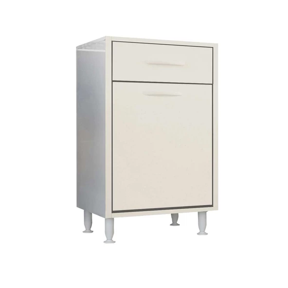 Modilayn ÇAKIR 45x86 cm Çekmeceli Kirli Çamaşır Sepetli Banyo Dolabı - 9