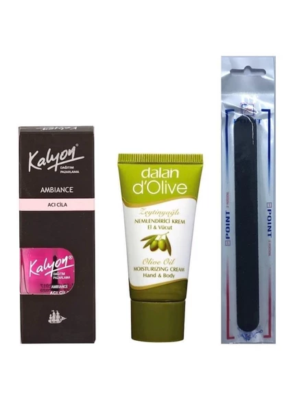 Kalyon Acı Cila + Dalan Krem 20 Ml + Tırnak Törpüsü
