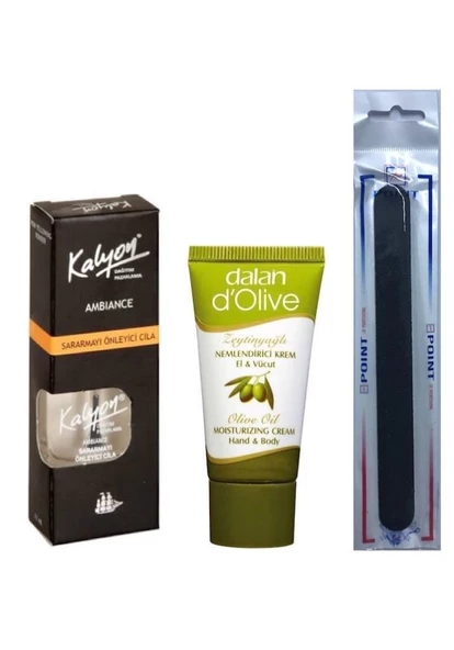 Kalyon Sararmayı Önleyici Cila + Dalan Krem 20 Ml + Tırnak Törpüsü