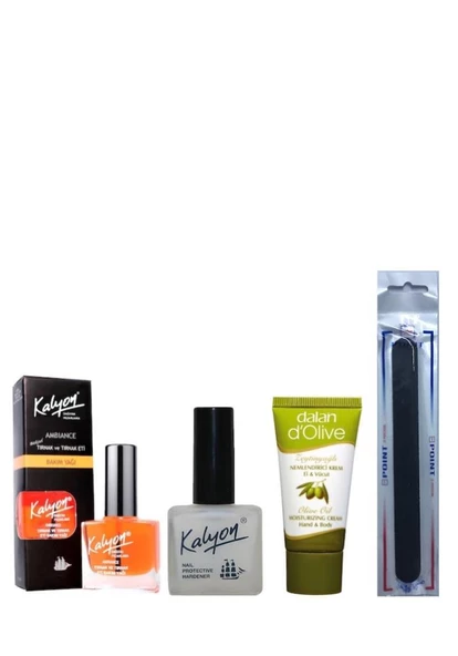 Kalyon Tırnak Sertleştirici + Bakım Yağı+ Dalan Krem 20 Ml + Tırnak Törpüsü