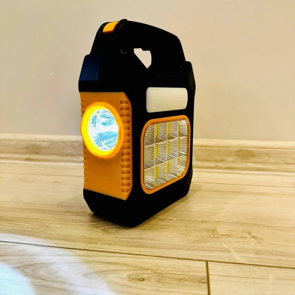 Yeni Nesil Işıldak Fener Kamp Feneri Şarjlı Ve Güneş Enerjili  3W+1W+12W  Power Bank - 3