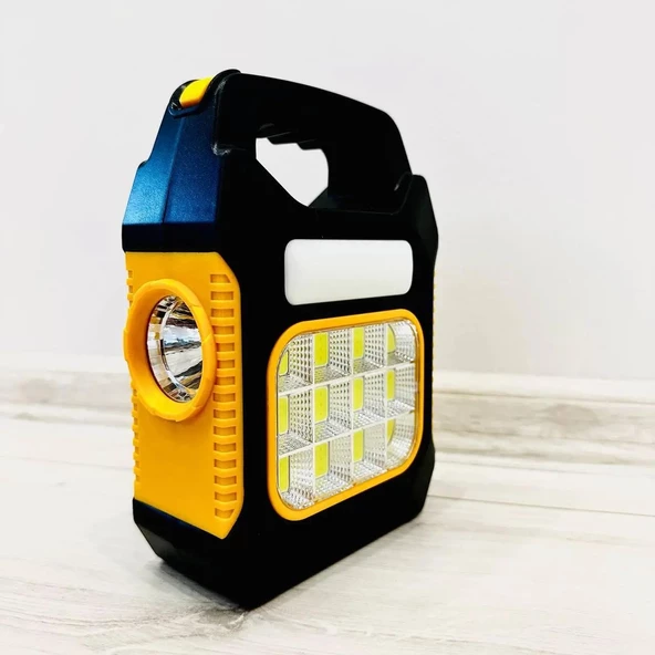 Yeni Nesil Işıldak Fener Kamp Feneri Şarjlı Ve Güneş Enerjili 3W+1W+12W Power Bank - 2