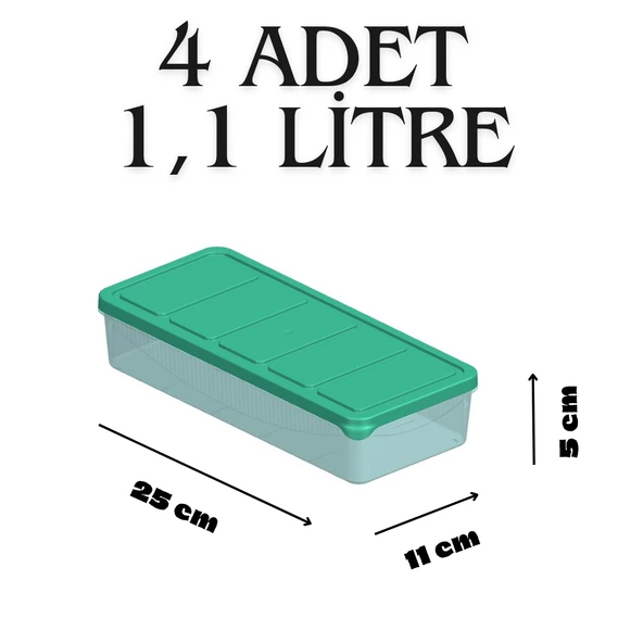 SUPERPUP SAKLAMA KABI SİLİKON KAPAK 4 ADET 1.1 LT PUDRA DONDURUCU,ERZAK KABI - 5