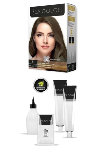 Sea Color 8/11 Saç Boyası Yoğun Açık Küllü Kumral 100 ml x 2 Kutu - Resim 2